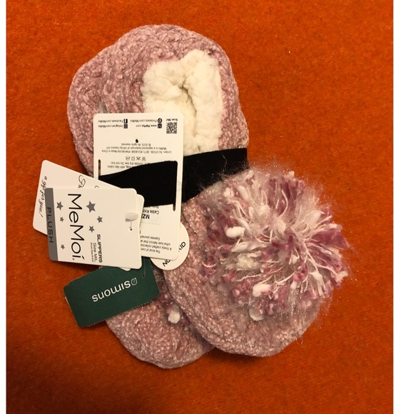 MeMoi pink shimmery plush knit slippers NWT - Picture 2 of 12